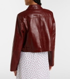 Dorothee Schumacher Broken Shine cropped leather jacket