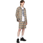 Burberry Beige Vintage Check Technical Twill Shorts