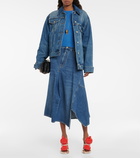 Loewe Asymmetric denim midi skirt