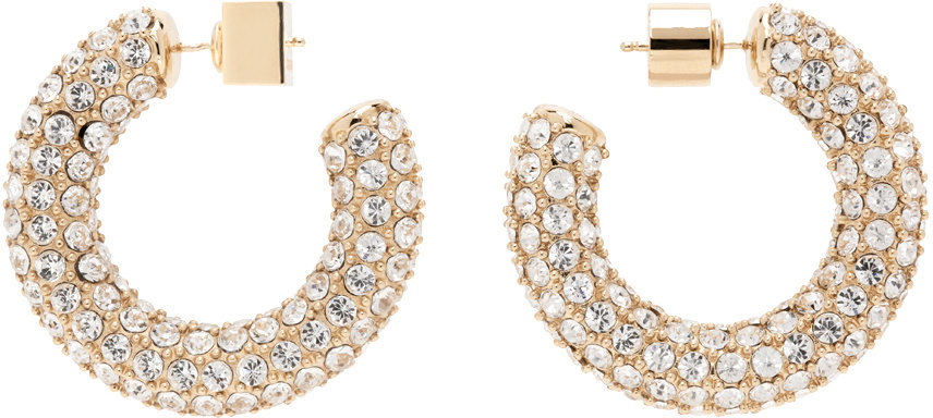 JACQUEMUS Gold Les Sculptures 'Les créoles strass' Earrings