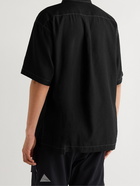 And Wander - Camp-Collar Logo-Print COOLMAX Linen-Blend Shirt - Black