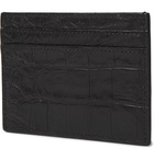 SAINT LAURENT - Logo-Appliquéd Croc-Effect Leather Wallet - Black