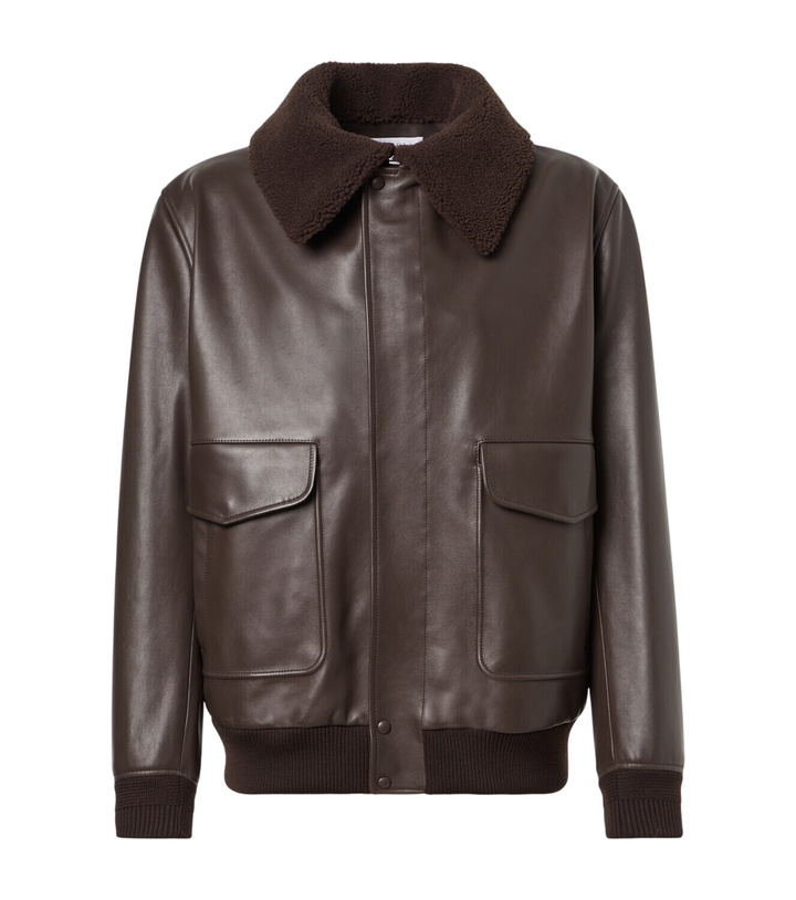 Photo: Gabriela Hearst Shearling-trimmed leather bomber jacket