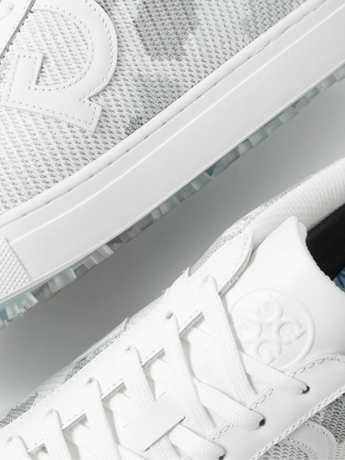 G/FORE - Leather-Trimmed Jacquard-Knit Golf Shoes - White G/FORE