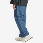WTAPS Men's Wide Leg Embroidered Denim Jeans in Indigo