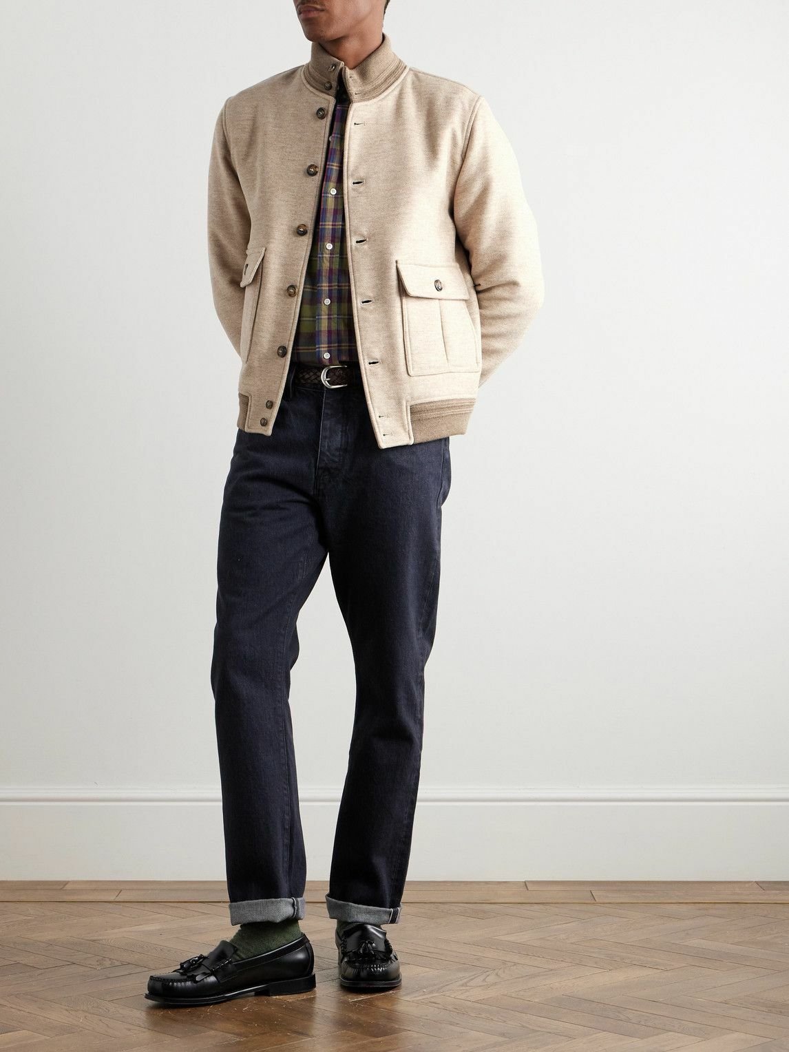 Valstar - Virgin Wool Bomber Jacket - Neutrals Valstarino