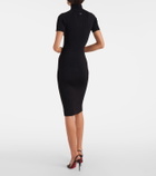 Mugler Ribbed-knit midi dress