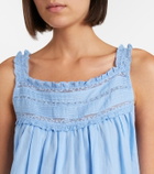 Dôen Bea lace-trimmed ramie minidress