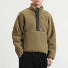 Taion Men's Pull Over Boa Fleece Jacket in Dark Beige/Black