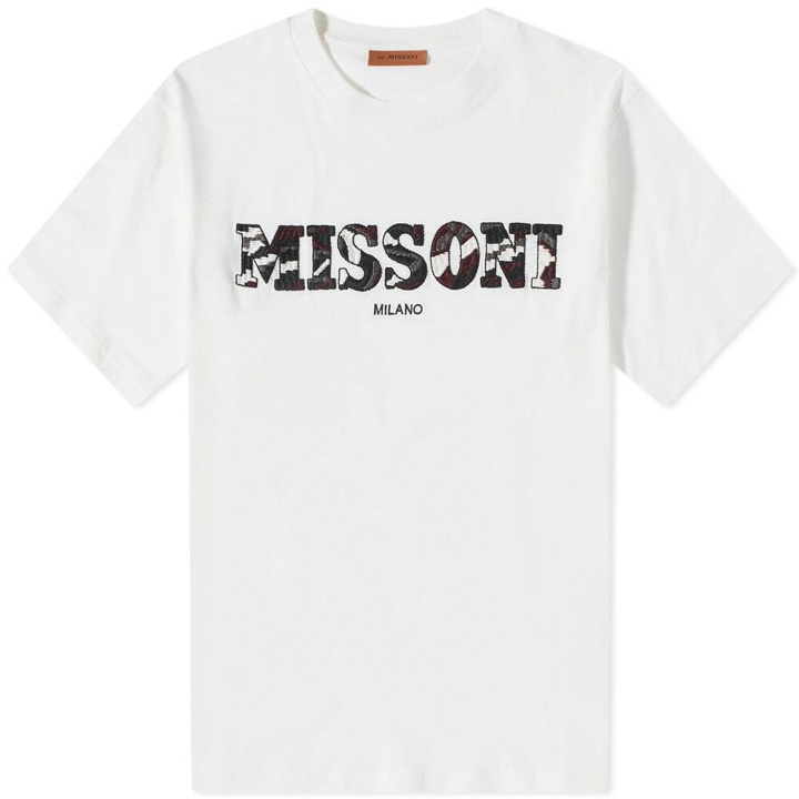 Photo: Missoni Men's Knitted Logo T-Shirt in Off White