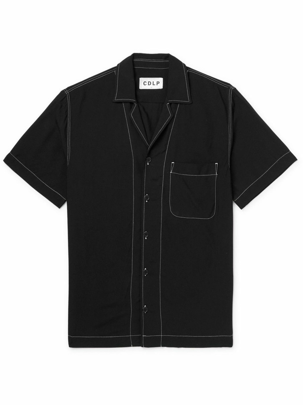 Photo: CDLP - Camp-Collar Embroidered ECOVERO Shirt - Black