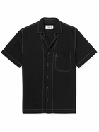 CDLP - Camp-Collar Embroidered ECOVERO Shirt - Black