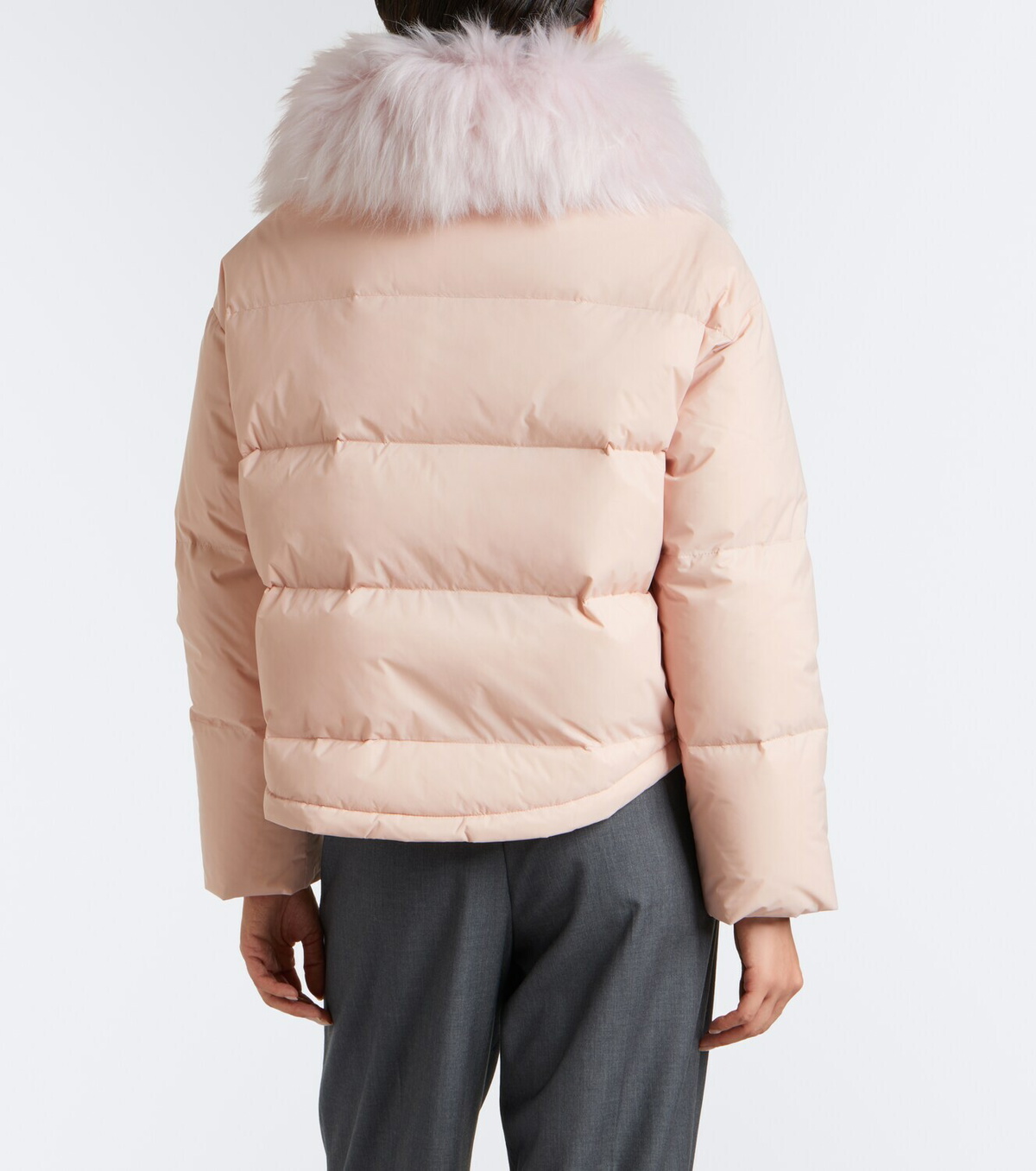 Yves Salomon Doudoune shearling-trimmed down jacket