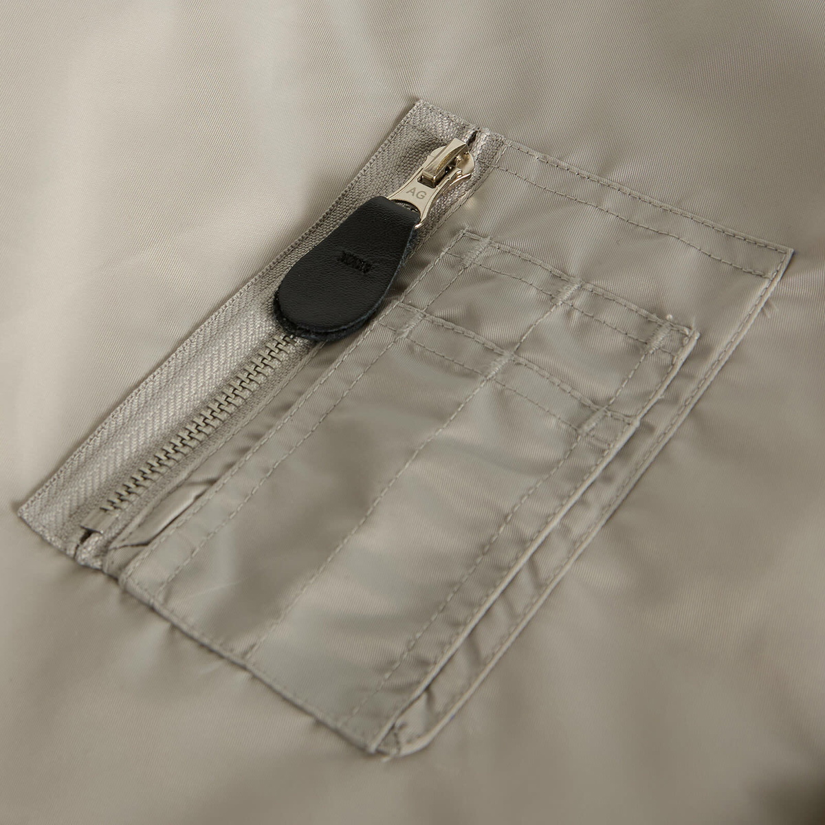 END. x Anglan Parachute Ruched Bomber Jacket in Grey 