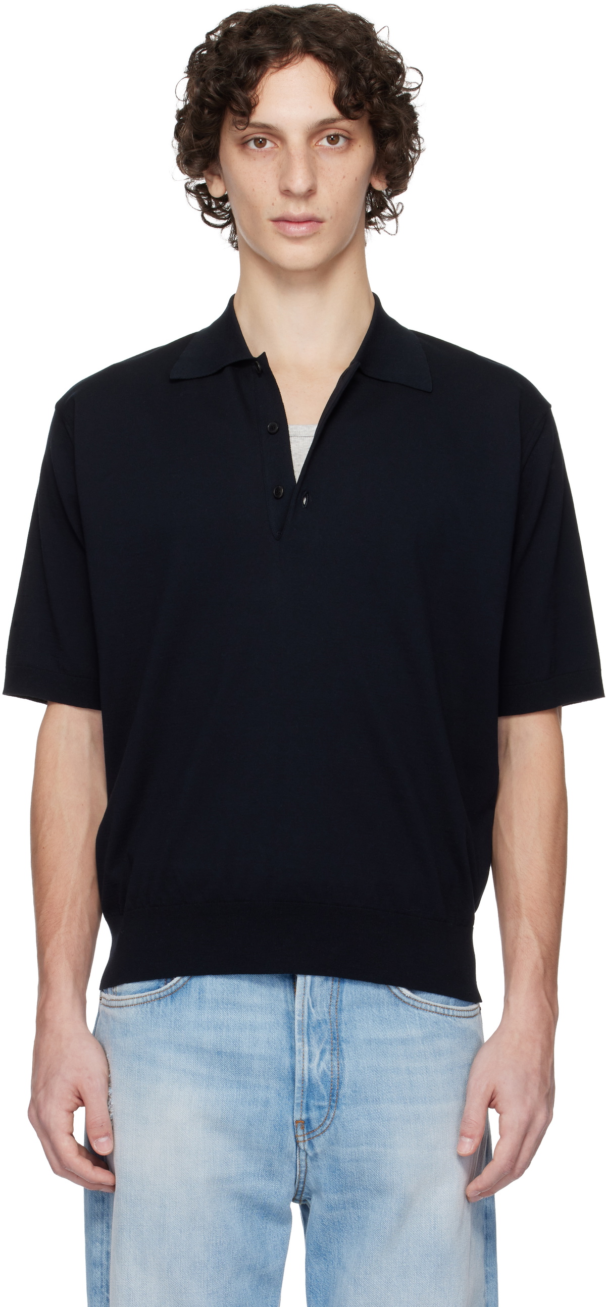 トップス AURALEE SUPER HIGH GAUGE KNIT POLO zz-A25SP02KA_2514-5_a81b439b-