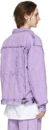 drew house SSENSE Exclusive Purple Secret Trucker Denim Jacket
