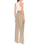 Agnona - Wide-leg linen-blend paperbag pants