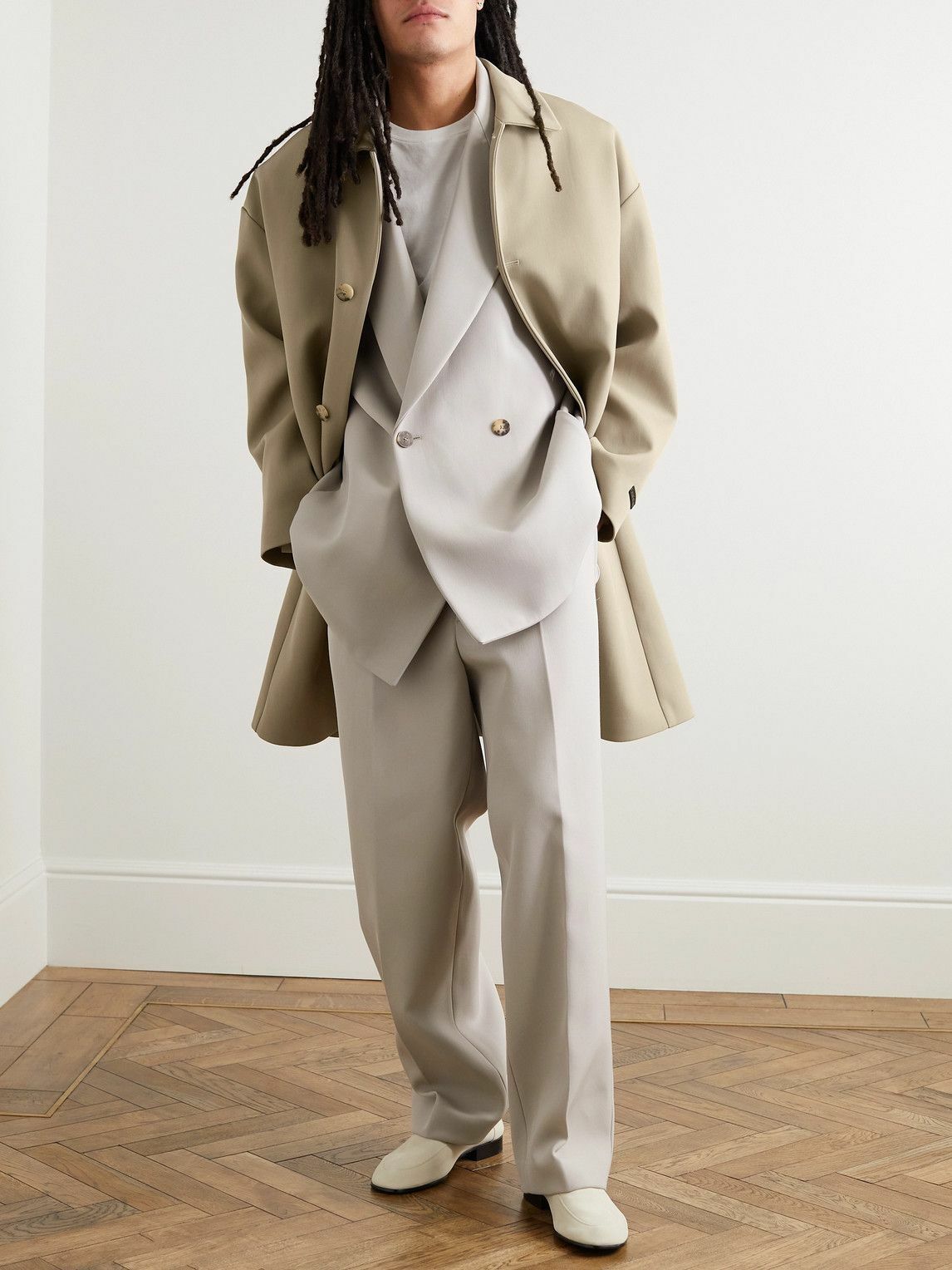 ジャケット・アウター Fear of God ETERNAL TWILL CAR COAT 46 Fear of God - Eternal Wool and Cotton-Blend Twill Coat - Neutrals