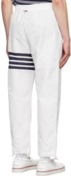 Thom Browne White 4-Bar Lounge Pants