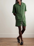 Les Tien - Camp-Collar Cotton-Piqué Shirt - Green