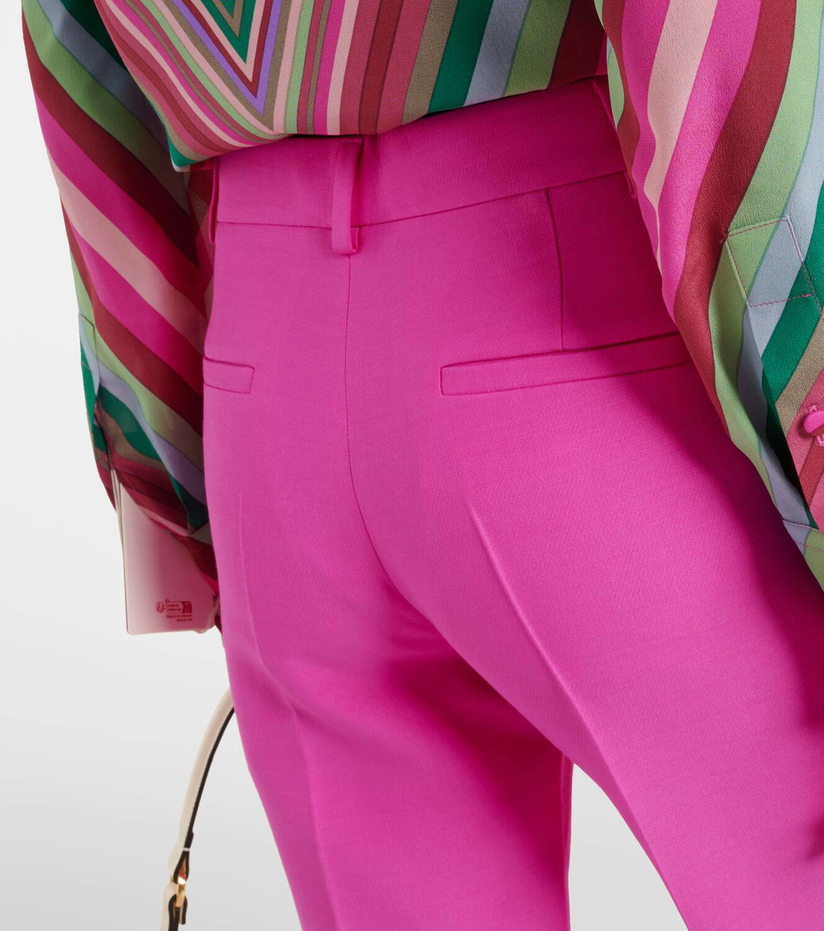 Valentino Black Fleece Wool Flared Pants