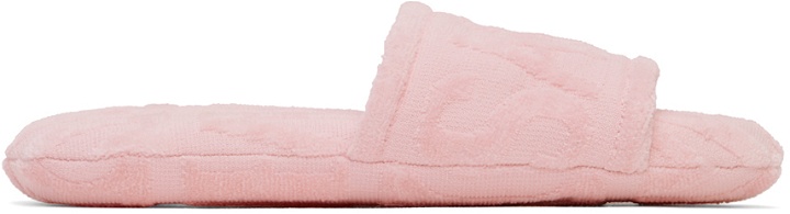 Photo: Versace Underwear Pink Jacquard Slippers