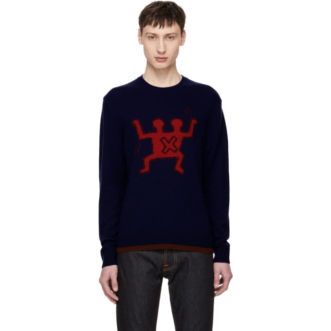 Photo: Coach 1941 Navy Keith Haring Edition Wool and Cashmere Sweater