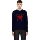 Coach 1941 Navy Keith Haring Edition Wool and Cashmere Sweater