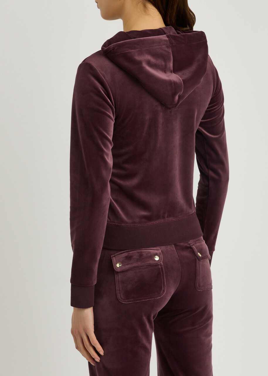 Juicy Couture Robertson Hooded Velour Sweatshirt Dark Red