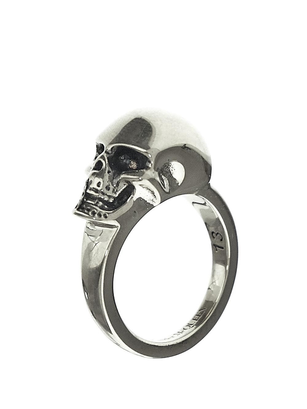 【Alexander McQueen】Wrap-Around スカル リング Women's Wrap-Around Skull Ring in Silver | McQueen US
