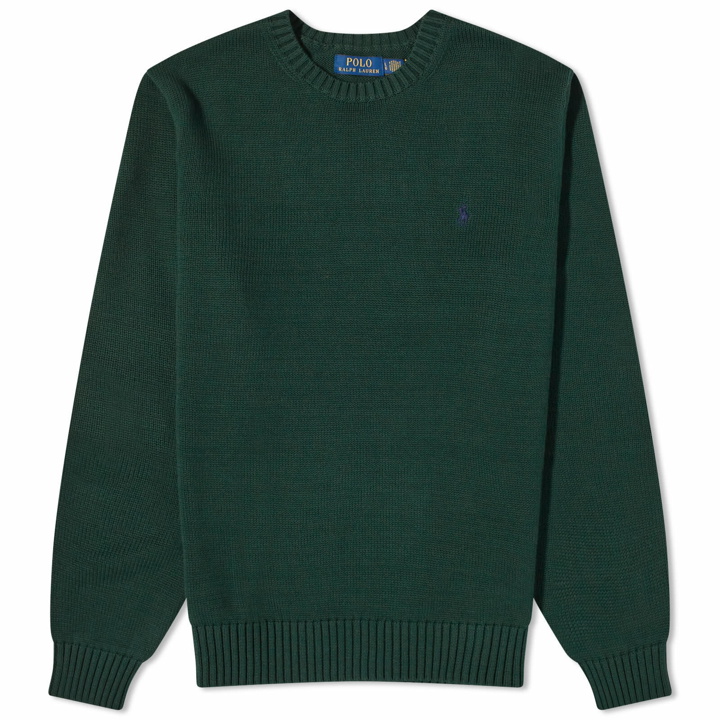 Photo: Polo Ralph Lauren Men's Cotton Shaker Crew Knit in Hunt Club Green