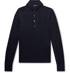 TOM FORD - Slim-Fit Wool Polo Shirt - Blue