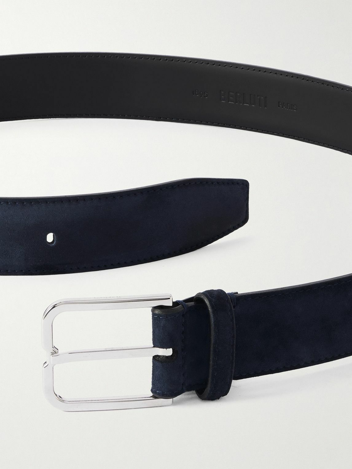 Berluti - Essence 3.5cm Suede Belt - Blue