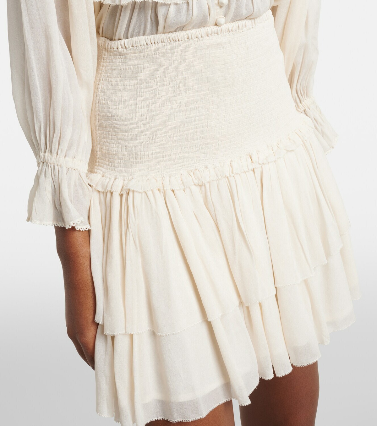 Poupette St Barth Farrah tiered miniskirt