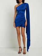 ALEXANDRE VAUTHIER Shiny Jersey One Sleeve Cape Mini Dress