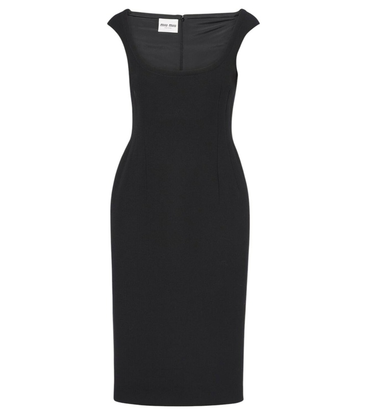 green emerald velvet dress Embroidered Silk and Wool Midi Dress main image 1