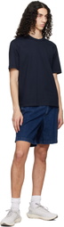BOSS Blue Elasticized Waistband Denim Shorts