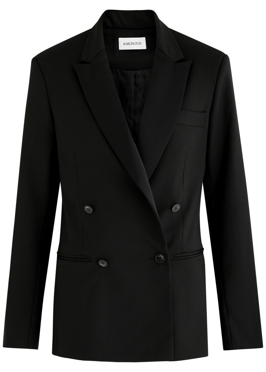 16 Arlington Bris Crystal-embellished Woven Blazer Black