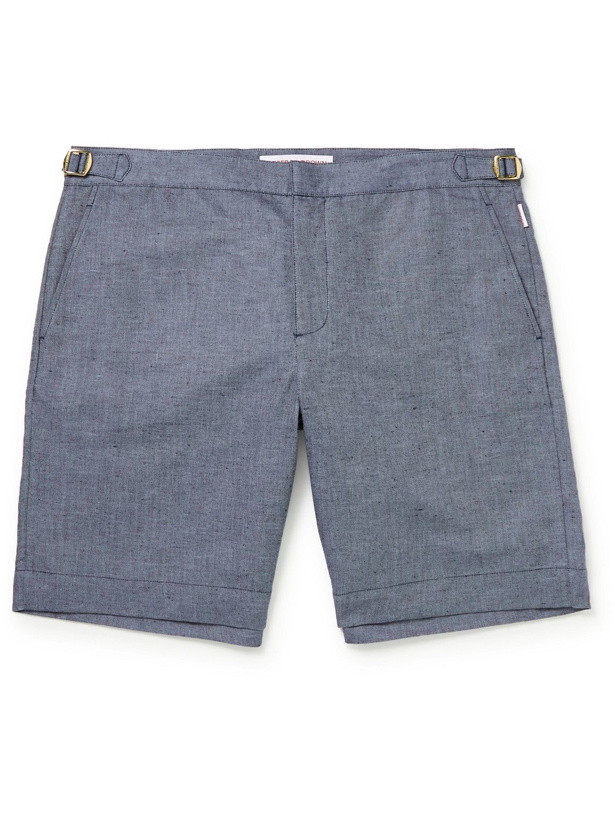 Photo: Orlebar Brown - Wide-Leg Linen and Cotton-Blend Shorts - Blue