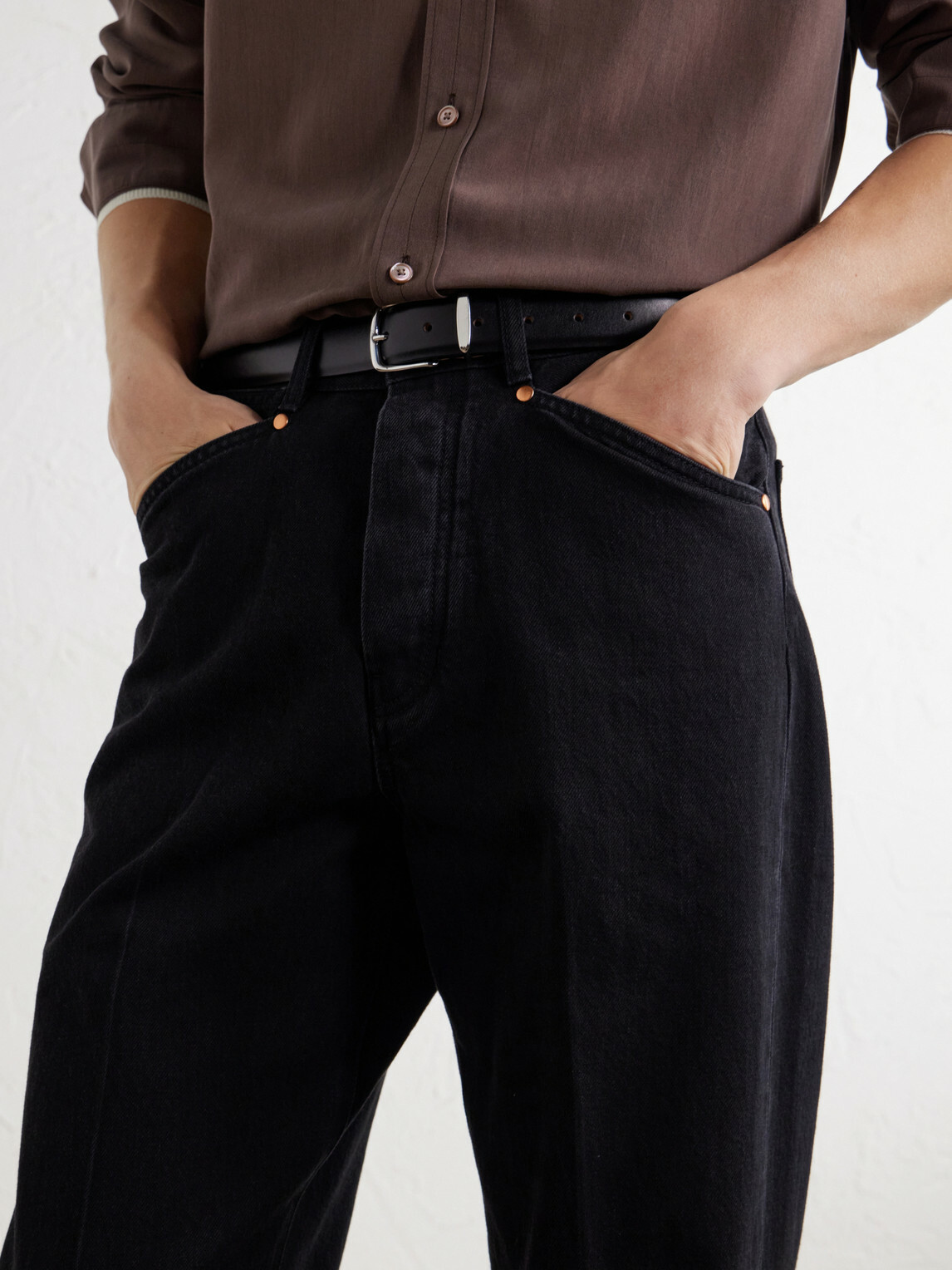 Déhanche - Jorre 2.5cm Leather Belt - Black