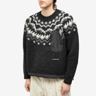 And Wander Men's Lopi Fair Isle Crew Knit in Black