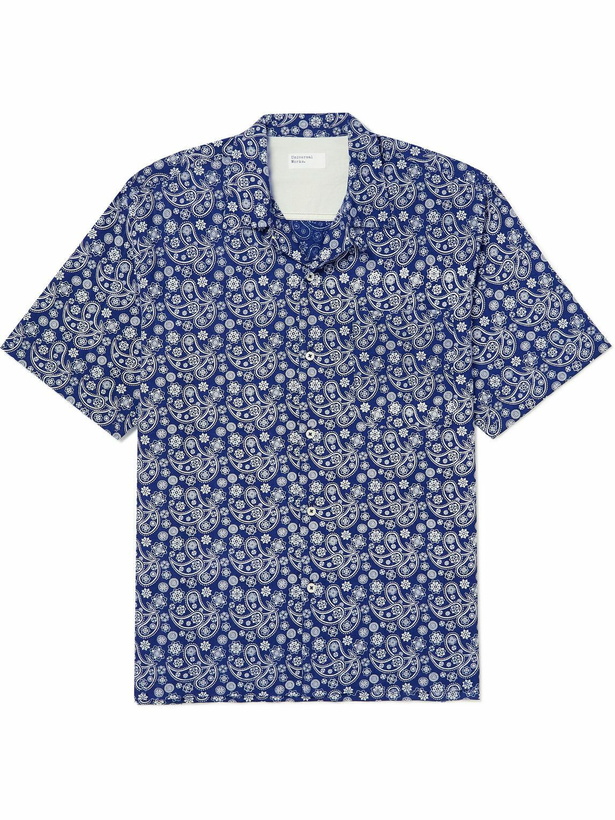 Photo: Universal Works - Camp-Collar Printed Cotton-Twill Shirt - Blue