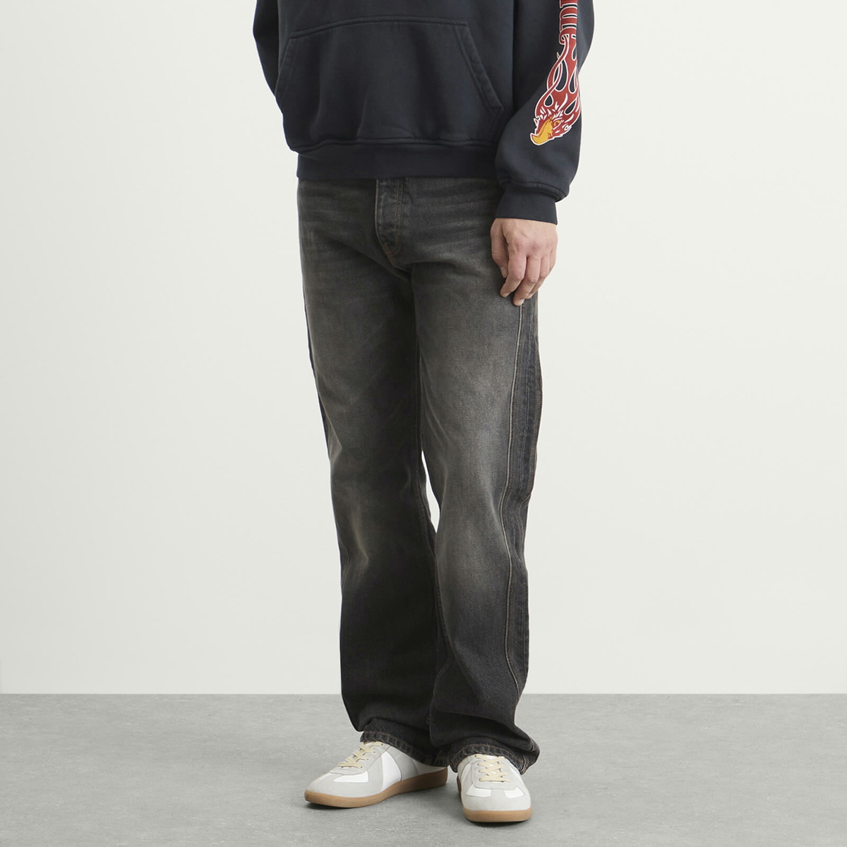 Rhude Men's 90S Traxedo Denim Jeans in Agoura Black