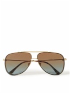TOM FORD - Leon Aviator-Style Gold-Tone Sunglasses