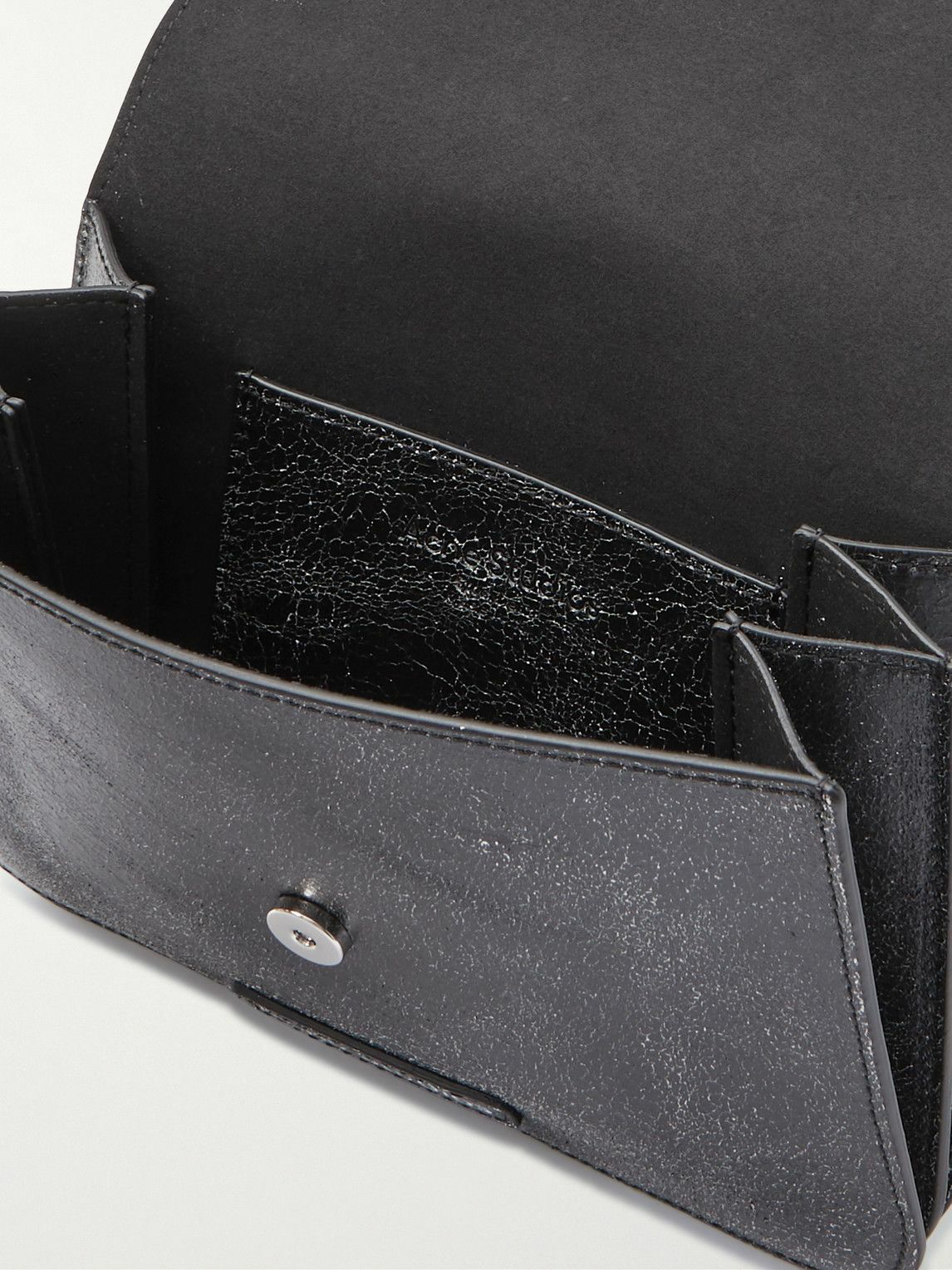 Acne Studios Platt cracked-leather shoulder bag - Black