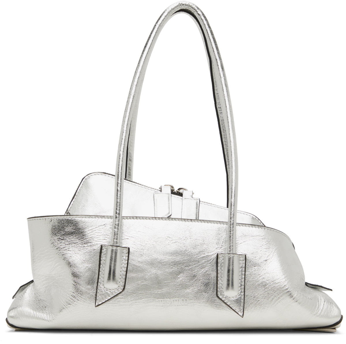 The Attico Silver 'La Passeggiata' Small Top Handle Bag