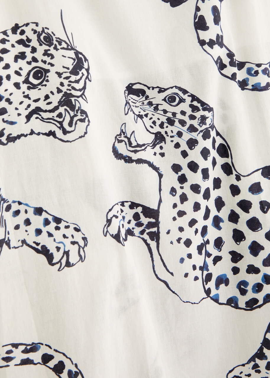 Desmond & Dempsey Jag Printed Cotton Nightdress Cream