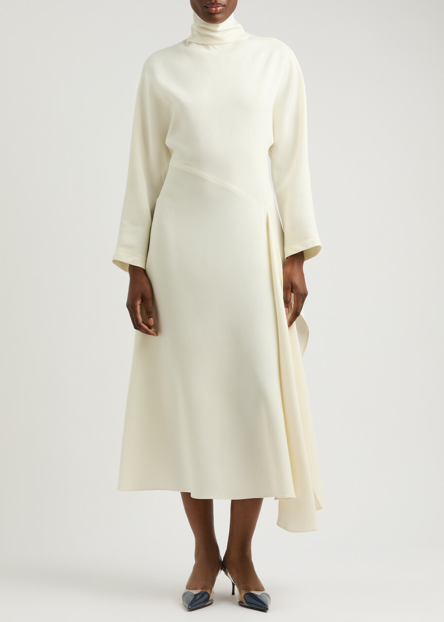 ワンピース Alaia Draped midi dress ALAIA Mock Neck Draped Midi Dress | Neiman Marcus