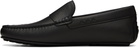BOSS Black Tumbled-Leather Driver Loafers