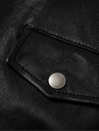 SAINT LAURENT - Belted Leather Biker Jacket - Black